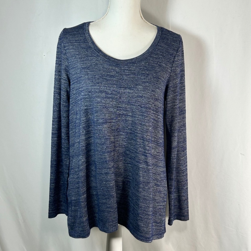 JONES NEW YORK Womens Long Sleeve Knit Top Blue Heathered Size Medium